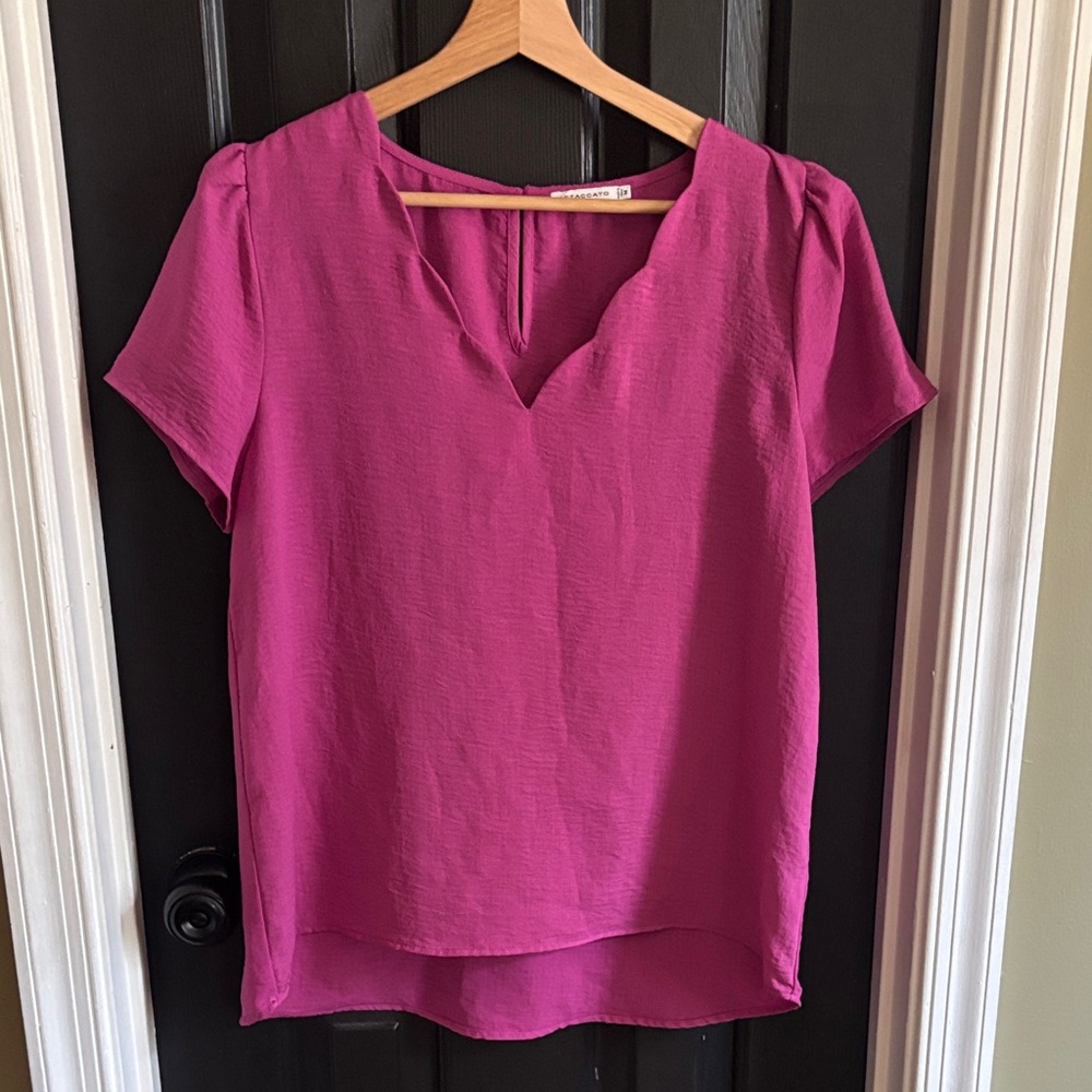Bold Pink / Purple Scalloped Top